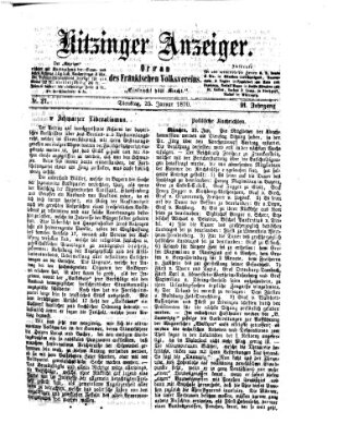 Kitzinger Anzeiger Dienstag 25. Januar 1870