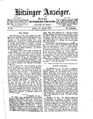 Kitzinger Anzeiger Freitag 28. Januar 1870