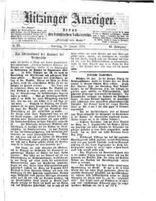 Kitzinger Anzeiger Samstag 29. Januar 1870