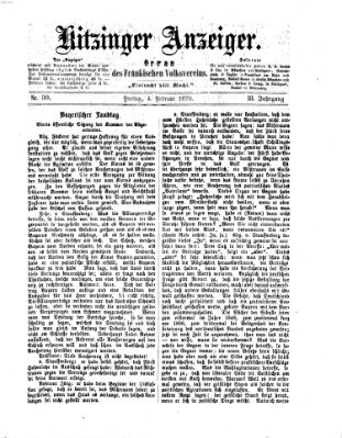 Kitzinger Anzeiger Freitag 4. Februar 1870