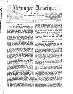 Kitzinger Anzeiger Samstag 26. Februar 1870