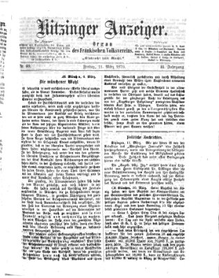 Kitzinger Anzeiger Freitag 11. März 1870