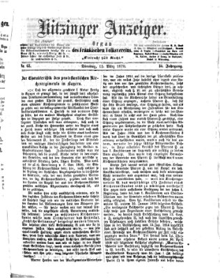 Kitzinger Anzeiger Dienstag 15. März 1870