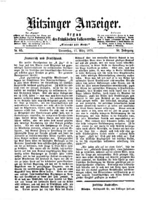 Kitzinger Anzeiger Donnerstag 17. März 1870