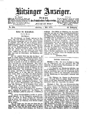 Kitzinger Anzeiger Samstag 7. Mai 1870