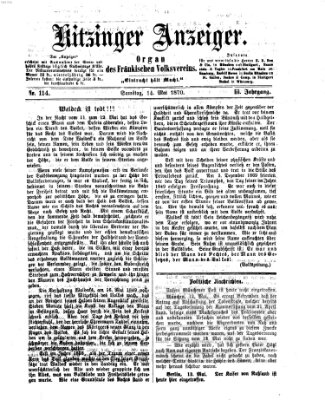 Kitzinger Anzeiger Samstag 14. Mai 1870