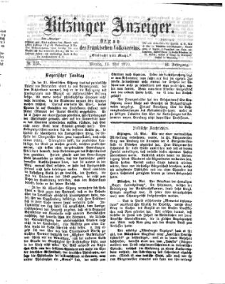 Kitzinger Anzeiger Montag 16. Mai 1870