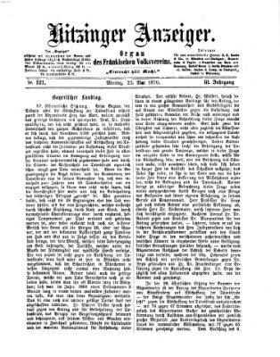 Kitzinger Anzeiger Montag 23. Mai 1870