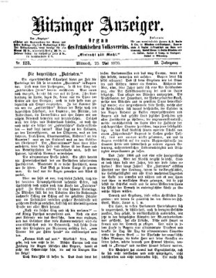 Kitzinger Anzeiger Mittwoch 25. Mai 1870