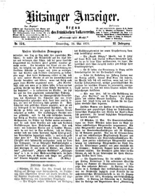 Kitzinger Anzeiger Donnerstag 26. Mai 1870