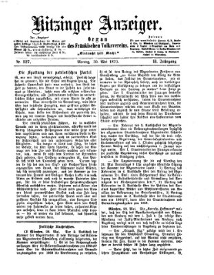 Kitzinger Anzeiger Montag 30. Mai 1870