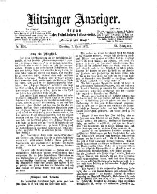 Kitzinger Anzeiger Dienstag 7. Juni 1870