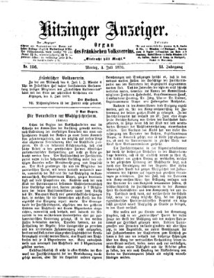 Kitzinger Anzeiger Montag 4. Juli 1870