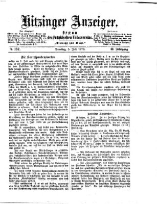 Kitzinger Anzeiger Dienstag 5. Juli 1870