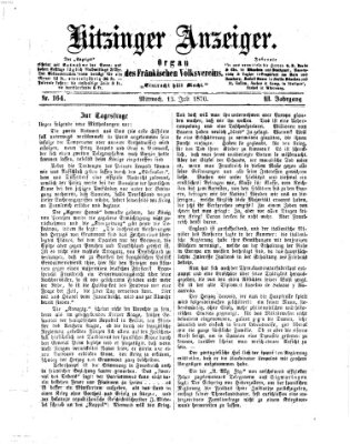 Kitzinger Anzeiger Mittwoch 13. Juli 1870