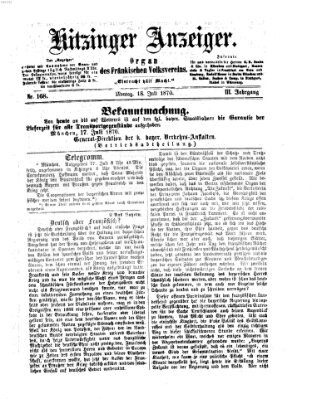 Kitzinger Anzeiger Montag 18. Juli 1870