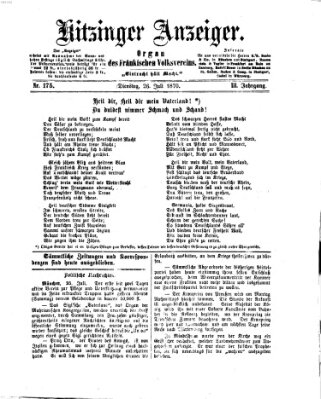 Kitzinger Anzeiger Dienstag 26. Juli 1870