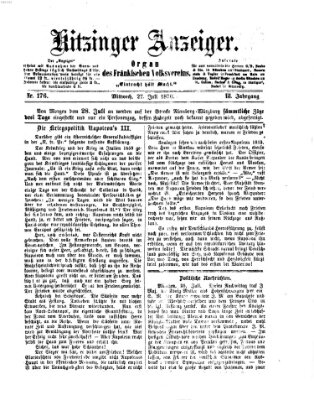 Kitzinger Anzeiger Mittwoch 27. Juli 1870