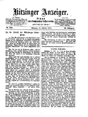 Kitzinger Anzeiger Mittwoch 19. Oktober 1870