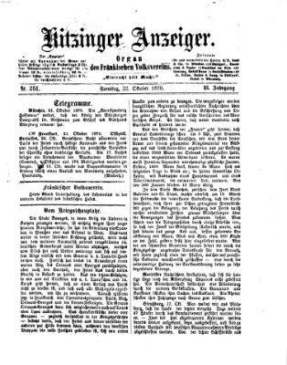 Kitzinger Anzeiger Samstag 22. Oktober 1870