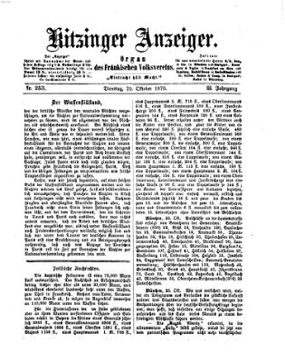 Kitzinger Anzeiger Dienstag 25. Oktober 1870