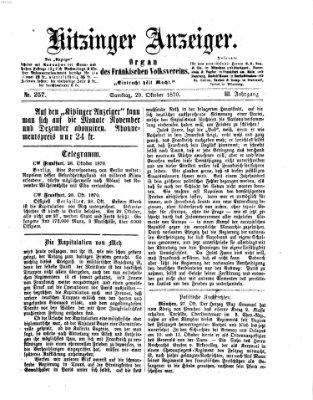 Kitzinger Anzeiger Samstag 29. Oktober 1870