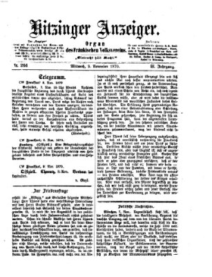 Kitzinger Anzeiger Mittwoch 9. November 1870