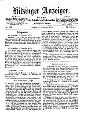 Kitzinger Anzeiger Dienstag 15. November 1870