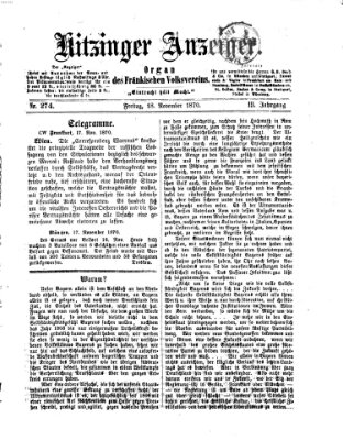 Kitzinger Anzeiger Freitag 18. November 1870