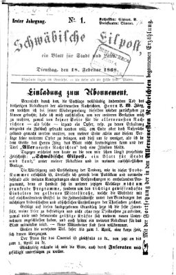 Schwäbische Eilpost Dienstag 18. Februar 1868