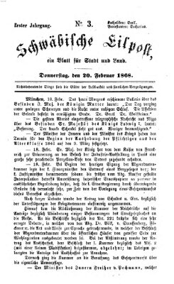 Schwäbische Eilpost Donnerstag 20. Februar 1868