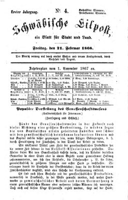 Schwäbische Eilpost Freitag 21. Februar 1868