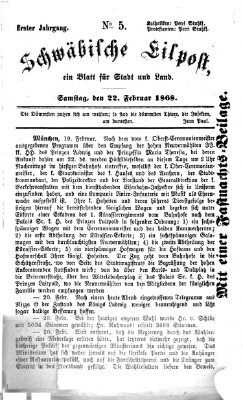 Schwäbische Eilpost Samstag 22. Februar 1868