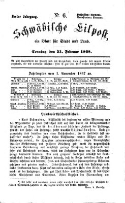 Schwäbische Eilpost Sonntag 23. Februar 1868