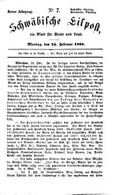 Schwäbische Eilpost Montag 24. Februar 1868