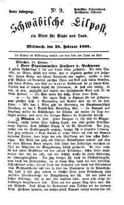 Schwäbische Eilpost Mittwoch 26. Februar 1868