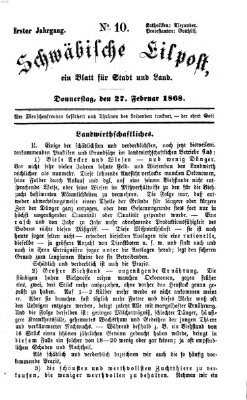 Schwäbische Eilpost Donnerstag 27. Februar 1868