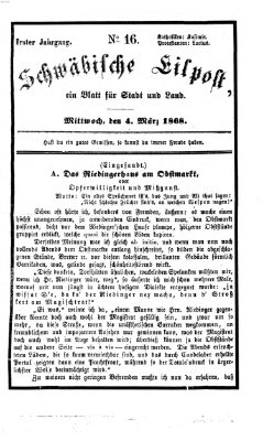 Schwäbische Eilpost Mittwoch 4. März 1868