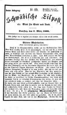 Schwäbische Eilpost Samstag 7. März 1868