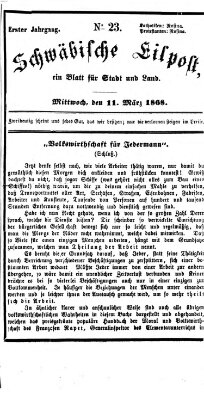 Schwäbische Eilpost Mittwoch 11. März 1868