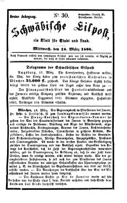 Schwäbische Eilpost Mittwoch 18. März 1868