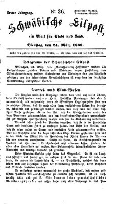 Schwäbische Eilpost Dienstag 24. März 1868