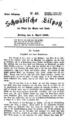 Schwäbische Eilpost Freitag 3. April 1868