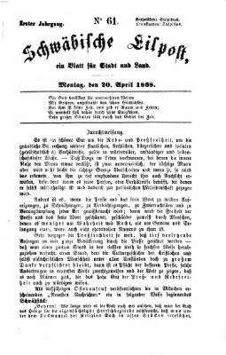 Schwäbische Eilpost Montag 20. April 1868