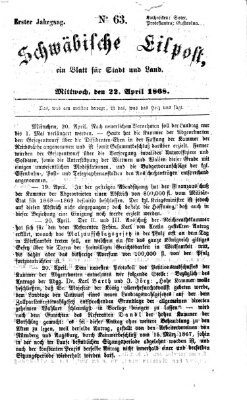 Schwäbische Eilpost Mittwoch 22. April 1868