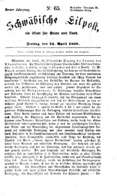 Schwäbische Eilpost Freitag 24. April 1868