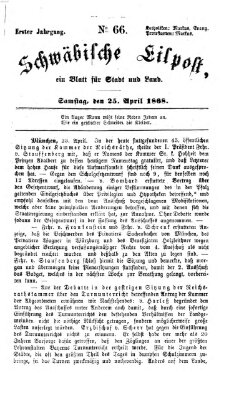 Schwäbische Eilpost Samstag 25. April 1868