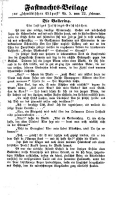 Schwäbische Eilpost. Feuilleton zu der "Schwäbischen Eilpost" (Schwäbische Eilpost) Samstag 22. Februar 1868