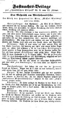 Schwäbische Eilpost. Feuilleton zu der "Schwäbischen Eilpost" (Schwäbische Eilpost) Sonntag 23. Februar 1868