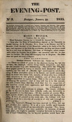 The evening-post Dienstag 20. Januar 1835